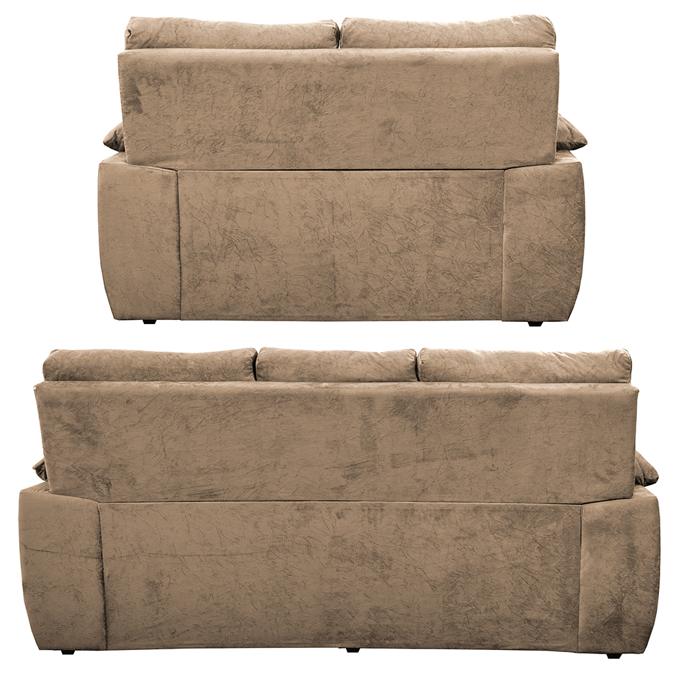 Conjunto Sofá Luxemburgo 3 E 2 Lugares 1,52m e 2,02m Suede Castor