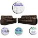 Conjunto Sofá Luxemburgo 3 e 2 Lugares 1,52m e 2,02m Courino Marrom