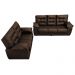 Conjunto Sofá Luxemburgo 3 e 2 Lugares 1,52m e 2,02m Courino Marrom