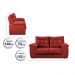 Sofá Luxemburgo 2 Lugares 1,52m Tecido Suede Vermelho