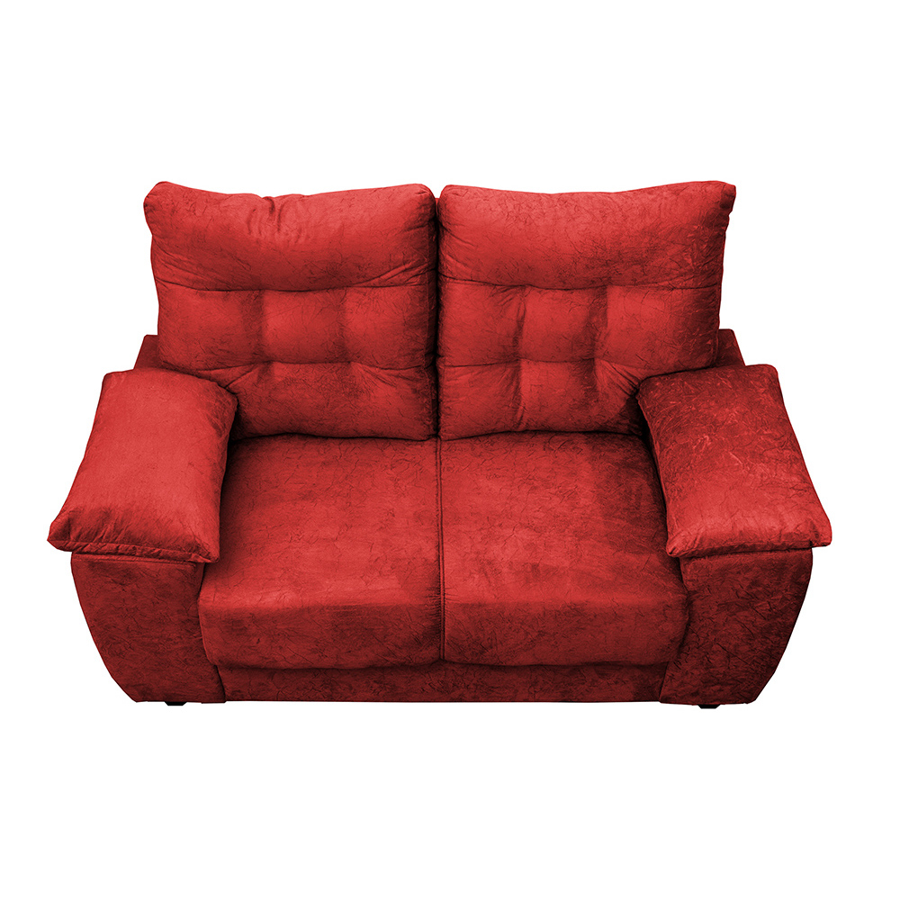 Sofá Luxemburgo 2 Lugares 1,52m Tecido Suede Vermelho
