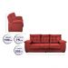 Sofá Luxemburgo 3 Lugares 2,02m Tecido Suede Vermelho