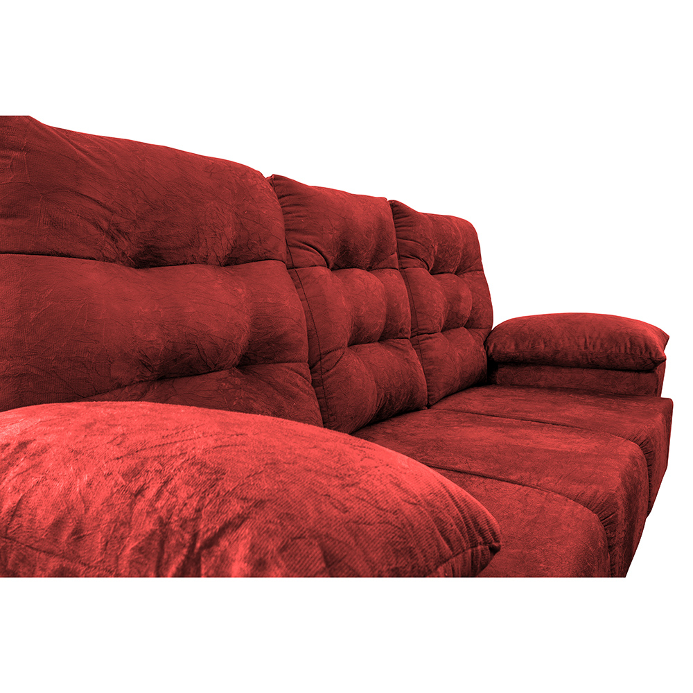Sofá Luxemburgo 3 Lugares 2,02m Tecido Suede Vermelho