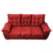 Sofá Luxemburgo 3 Lugares 2,02m Tecido Suede Vermelho