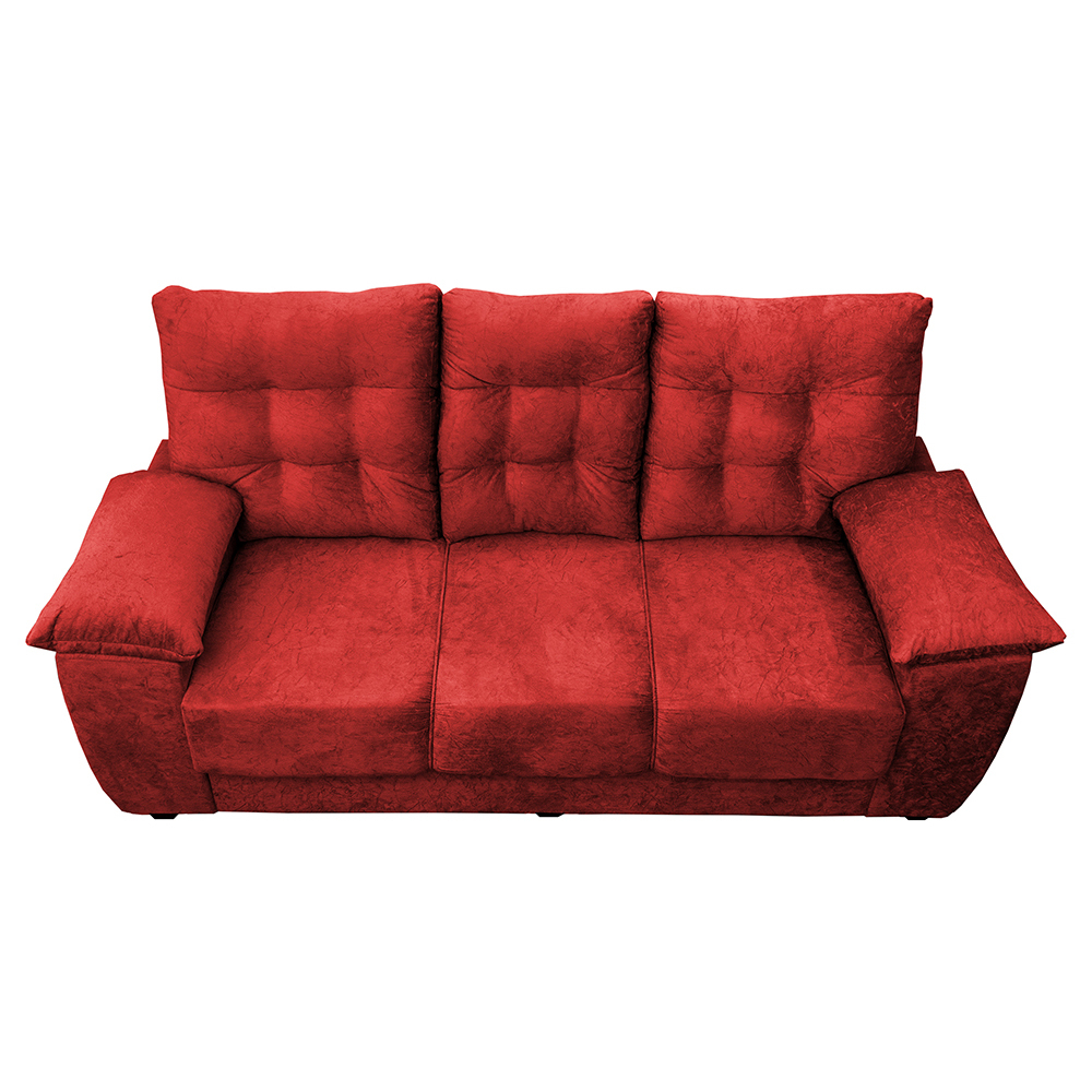 Sofá Luxemburgo 3 Lugares 2,02m Tecido Suede Vermelho