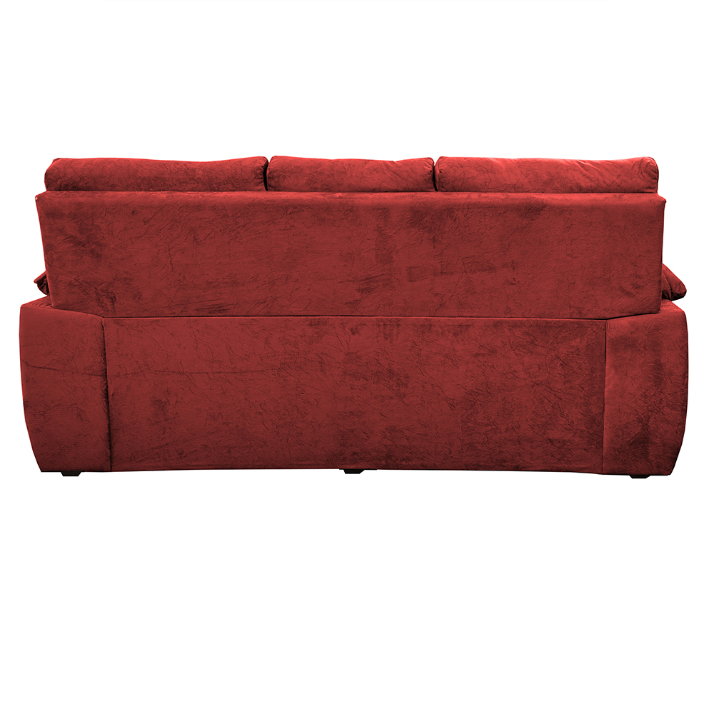 Sofá Luxemburgo 3 Lugares 2,02m Tecido Suede Vermelho