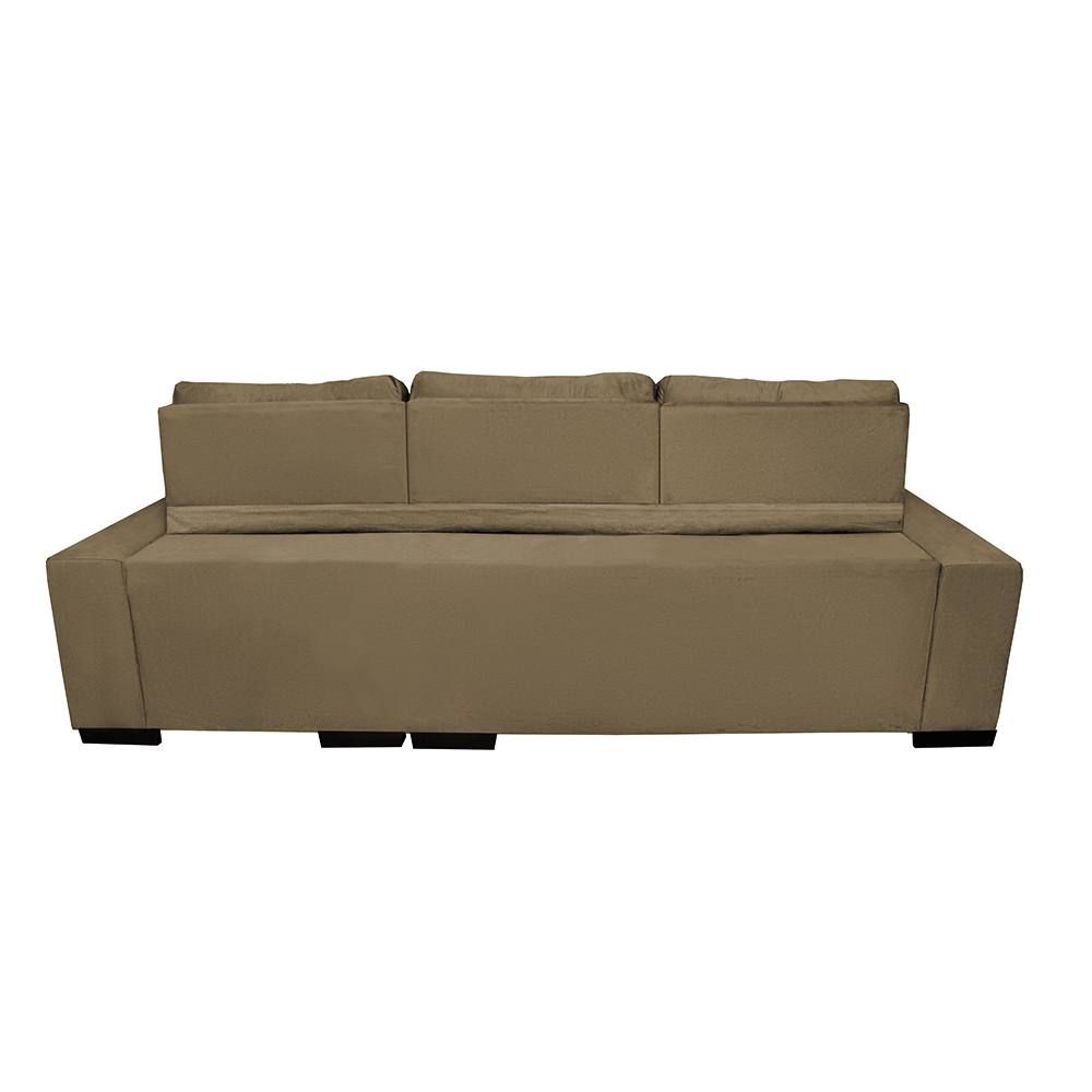 Sofá Retrátil e Reclinável Cama inBox Diamond 2,25m Tecido Suede Velusoft Castor