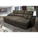 Sofá Retrátil e Reclinável Cama inBox Diamond 2,52m Tecido Suede Velusoft Café