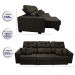 Sofá Retrátil e Reclinável Cama inBox Diamond 2,52m Tecido Suede Velusoft Café