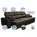 Sofá Retrátil e Reclinável Cama inBox Diamond 2,52m Tecido Suede Velusoft Café