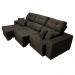 Sofá Retrátil e Reclinável Cama inBox Diamond 2,52m Tecido Suede Velusoft Café