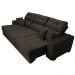 Sofá Retrátil e Reclinável Cama inBox Diamond 2,52m Tecido Suede Velusoft Café