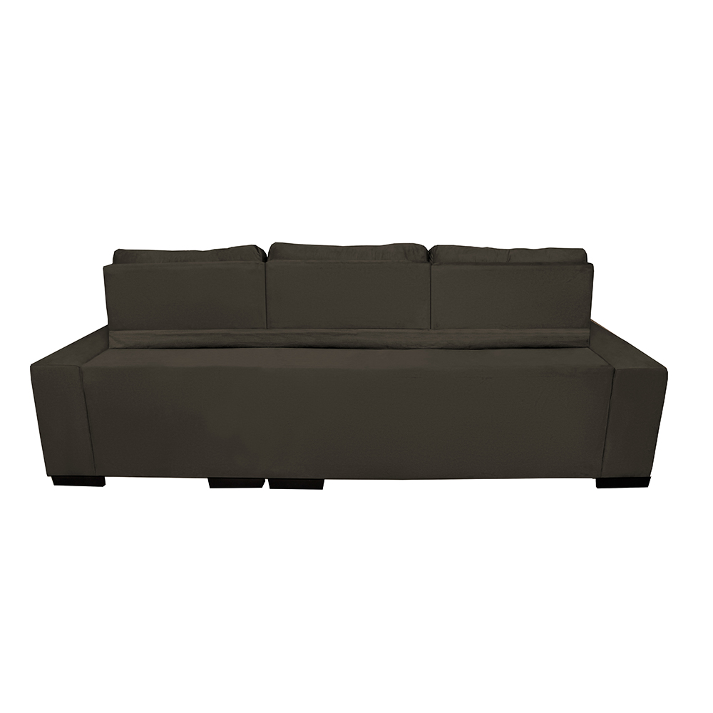 Sofá Retrátil e Reclinável Cama inBox Diamond 2,52m Tecido Suede Velusoft Café