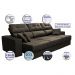 Sofá Retrátil e Reclinável Cama inBox Diamond 2,52m Tecido Suede Velusoft Café
