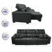Sofá Retrátil e Reclinável Cama inBox Diamond 2,52m Tecido Suede Velusoft Cinza