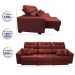 Sofá Retrátil e Reclinável Cama inBox Diamond 2,52m Tecido Suede Velusoft Vermelho