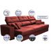 Sofá Retrátil e Reclinável Cama inBox Diamond 2,52m Tecido Suede Velusoft Vermelho