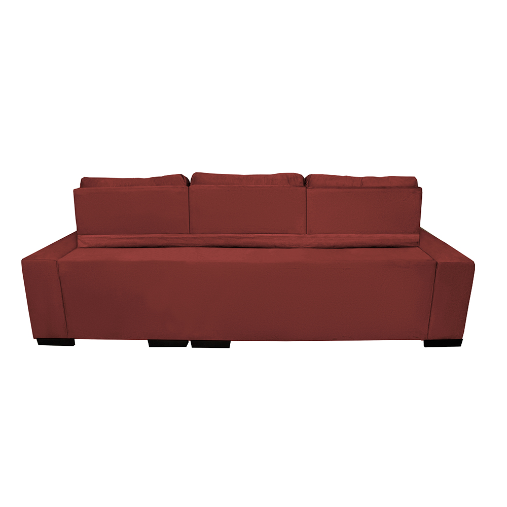 Sofá Retrátil e Reclinável Cama inBox Diamond 2,52m Tecido Suede Velusoft Vermelho