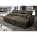 Sofá Retrátil e Reclinável Cama inBox Diamond 2,72m Tecido Suede Velusoft Café