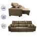 Sofá Retrátil e Reclinável Cama inBox Diamond 2,72m Tecido Suede Velusoft Castor