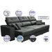 Sofá Retrátil e Reclinável Cama inBox Diamond 2,72m Tecido Suede Velusoft Cinza