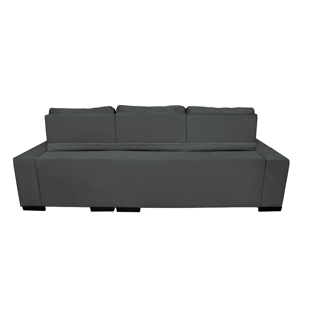 Sofá Retrátil e Reclinável Cama inBox Diamond 2,72m Tecido Suede Velusoft Cinza