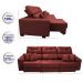 Sofá Retrátil e Reclinável Cama inBox Diamond 2,72m Tecido Suede Velusoft Vermelho