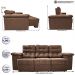 Sofa Itália 2,00 Mts Retrátil e Reclinavel Tecido Suede Castor - Cama InBox