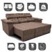 Sofa Itália 2,00 Mts Retrátil e Reclinavel Tecido Suede Castor - Cama InBox