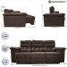 Sofa Itália 2,25 Mts Retrátil e Reclinavel Tecido Suede Café - Cama InBox
