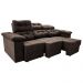 Sofa Itália 2,25 Mts Retrátil e Reclinavel Tecido Suede Café - Cama InBox