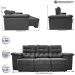Sofa Itália 2,25 Mts Retrátil e Reclinavel Tecido Suede Cinza - Cama InBox