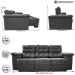 Sofa Itália 2,40 Mts Retrátil e Reclinavel Tecido Suede Cinza - Cama InBox