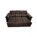 Sofa Itália 2,60 Mts Retrátil e Reclinavel Tecido Suede Café - Cama InBox