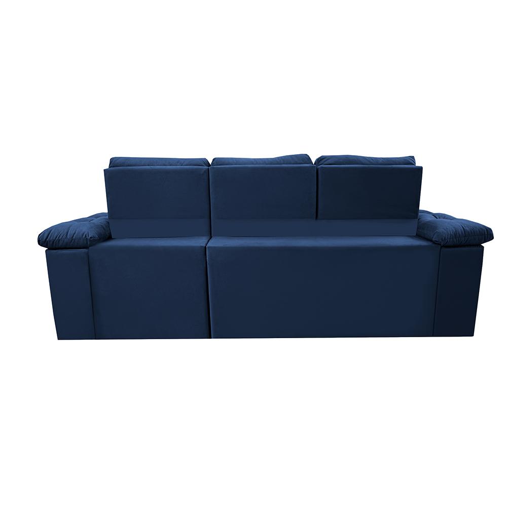 Sofa Itália 2,80 Mts Retrátil e Reclinavel Tecido Suede Azul - Cama InBox