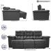 Sofa Itália 2,80 Mts Retrátil e Reclinavel Tecido Suede Cinza - Cama InBox