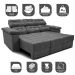 Sofa Itália 2,80 Mts Retrátil e Reclinavel Tecido Suede Cinza - Cama InBox