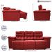 Sofa Itália 2,80 Mts Retrátil e Reclinavel Tecido Suede Vermelho - Cama InBox