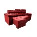 Sofa Itália 2,80 Mts Retrátil e Reclinavel Tecido Suede Vermelho - Cama InBox