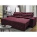 Sofá 2,02m Retrátil e Reclinável com Molas Cama inBox Plus Tecido Suede Velusoft Vinho