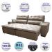 Sofá 2,12m Retrátil e Reclinável com Molas Cama inBox Confort Tecido Suede Velusoft Castor