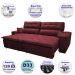 Sofá 2,12m Retrátil e Reclinável com Molas Cama inBox Confort Tecido Suede Velusoft Vinho
