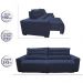Sofá 2,12m Retrátil e Reclinável com Molas Cama inBox Plus Tecido Suede Velusoft Azul