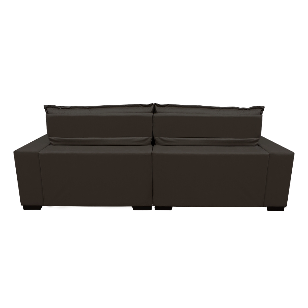 Sofá 2,12m Retrátil e Reclinável com Molas Cama inBox Plus Tecido Suede Velusoft Café