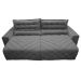Sofá 2,12m Retrátil e Reclinável com Molas Cama inBox Plus Tecido Suede Velusoft Cinza