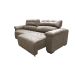 Sofá 2,12m Retrátil e Reclinável com Molas Cama inBox Top Tecido Suede Velusoft Castor