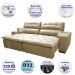 Sofá 2,22m Retrátil e Reclinável com Molas Cama inBox Confort Tecido Suede Velusoft Bege