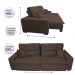 Sofá 2,22m Retrátil e Reclinável com Molas Cama inBox Confort Tecido Suede Velusoft Café