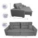 Sofá 2,22m Retrátil e Reclinável com Molas Cama inBox Confort Tecido Suede Velusoft Cinza