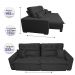 Sofá 2,22m Retrátil e Reclinável com Molas Cama inBox Confort Tecido Suede Velusoft Preto